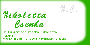 nikoletta csenka business card